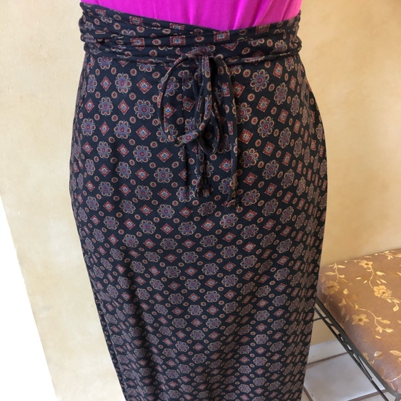 Vintage Long Wrap Skirt - Picture 2 of 14